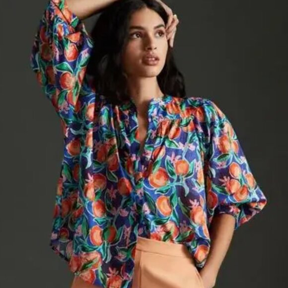 Anthropologie Pooley Blouse (Oranges) – Size M - Picture 6 of 8